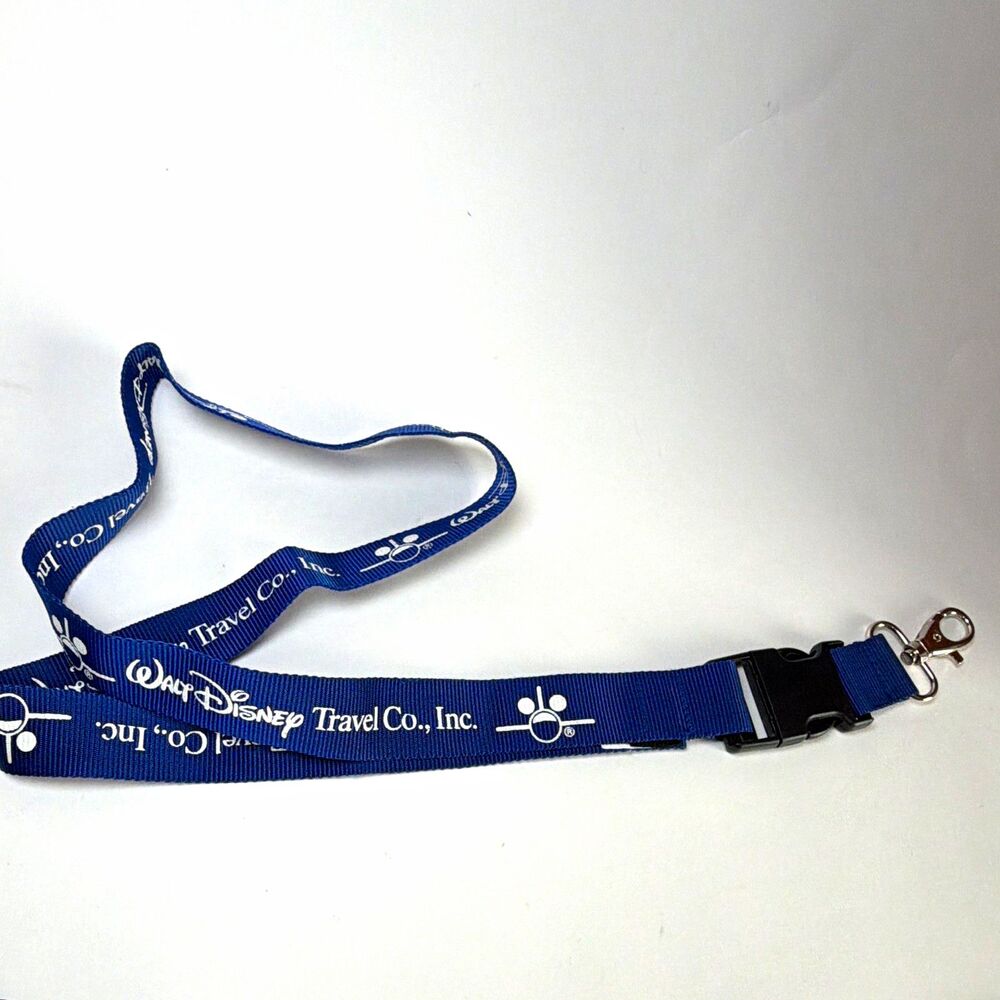 Disney Walt Disney Travel Co., Inc. Blue Lanyard Keychain Metal Clip Buckle